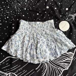 Passport Blue and White Floral Skater Skirt